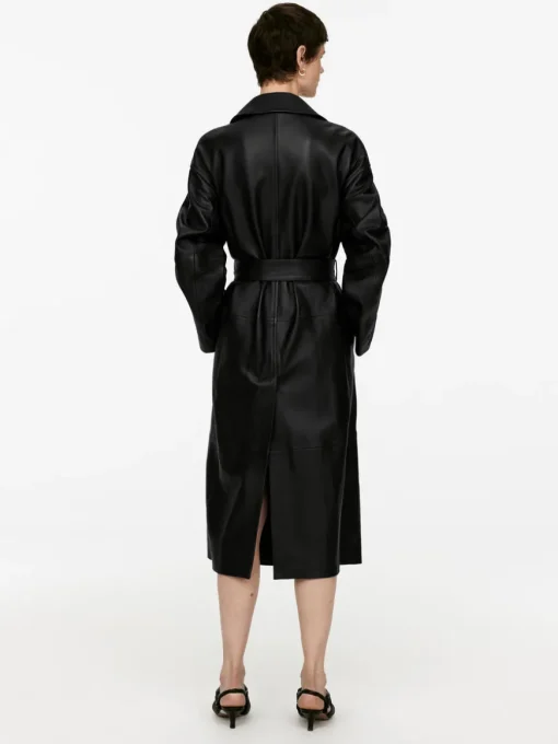 Belted Leather Coat