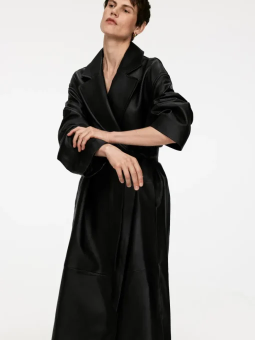Belted Leather Coat