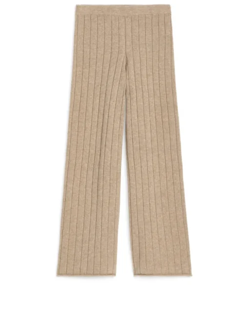 Cashmere-Wool Rib Trousers