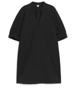 Puff-Sleeve Mini Dress