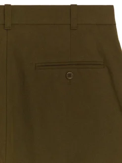 Straight Cotton Blend Trousers